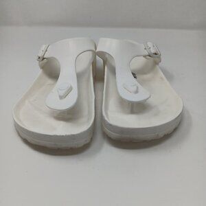 Birkenstock Gizeh white plastic sandals for women size USED US 7 EUR 38